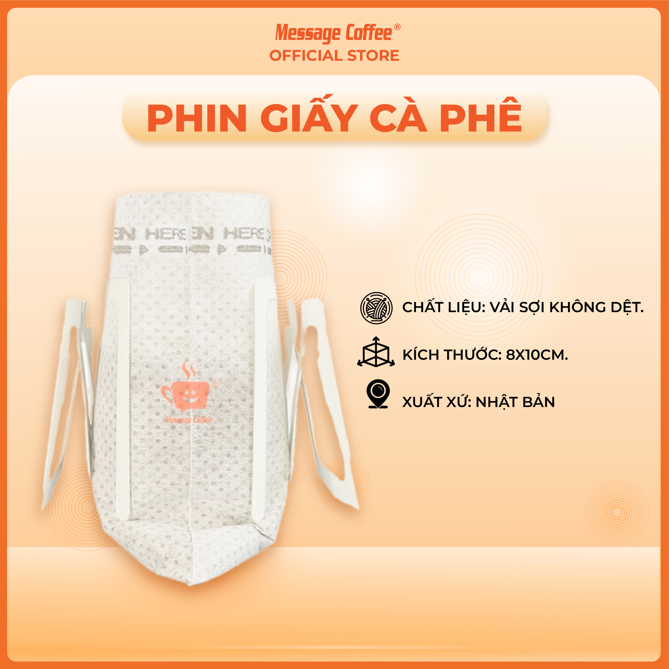 Phin giấy pha cà phê tiện lợi mang đi du lịch phin pha cafe bằng giấy từ nhật bản để pha 20gram cà phê message coffee