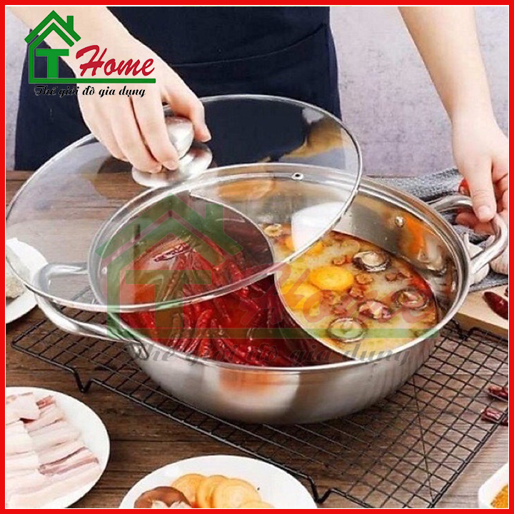NỒI LẨU 2 NGĂN INOX ĐUN ĐƯỢC BẾP TỪ Nồi lẩu điện 2 ngăn Nồi lẩu điện 2 ngăn Nồi Nấu Lẩu 2 Ngăn Hàng Xịn,Nồi lẩu 2 ngăn tiện lợi