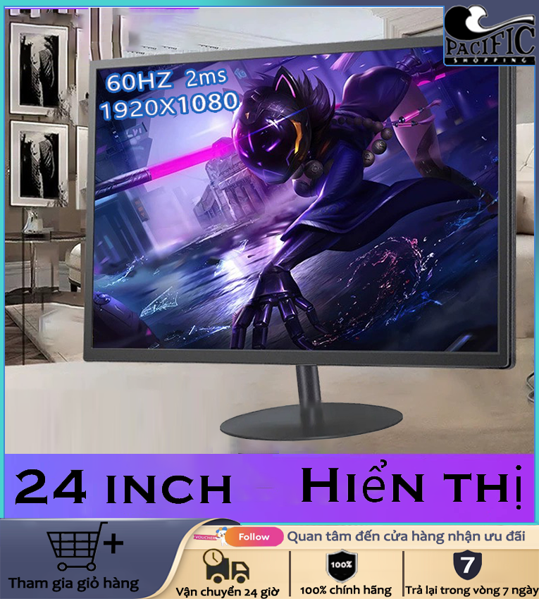 Pacific màn hình máy tính v2205h 17-24 inch 60hz - màn hình phân giải full hd - màn hình pc chính hãng bảo hành 3 năm "màn hình