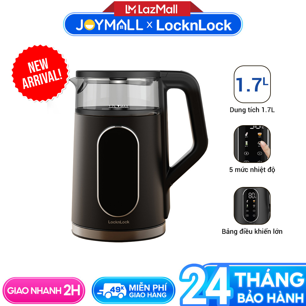  Ấm Đun Siêu Tốc LocknLock EJK286BLK 1.7L Hàng Chính Hãng 5 Chế Độ Nhiệt Giữ Ấm 2 Giờ - JoyMall 