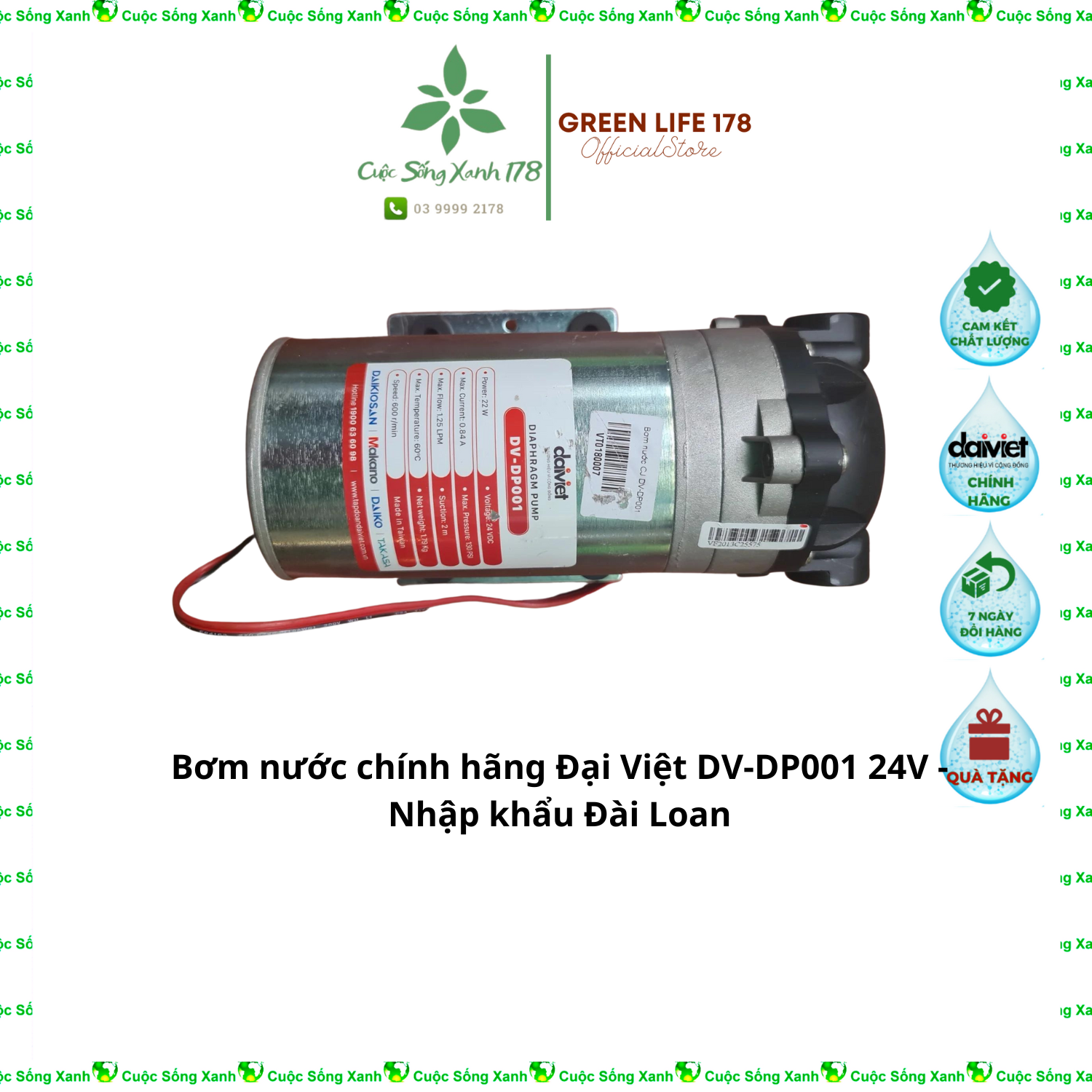 Bơm máy lọc nước 24v đại việt dv-dp001 dùng để thay thế cho tất cả dòng máy lọc nước ro sử dụng nguồn 24v