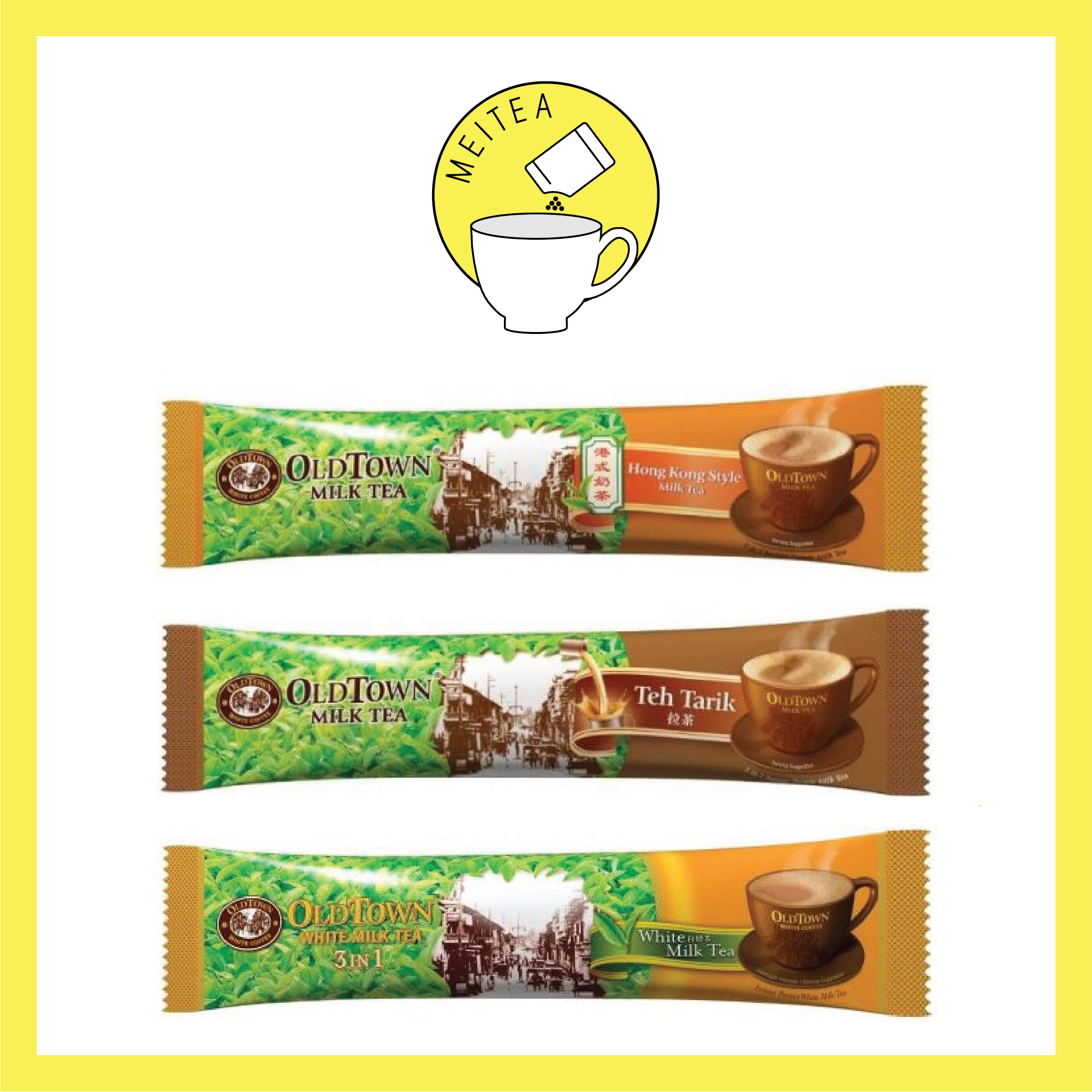 Combo 3 loại trà sữa Oldtown Milktea Malaysia - set 3 gói