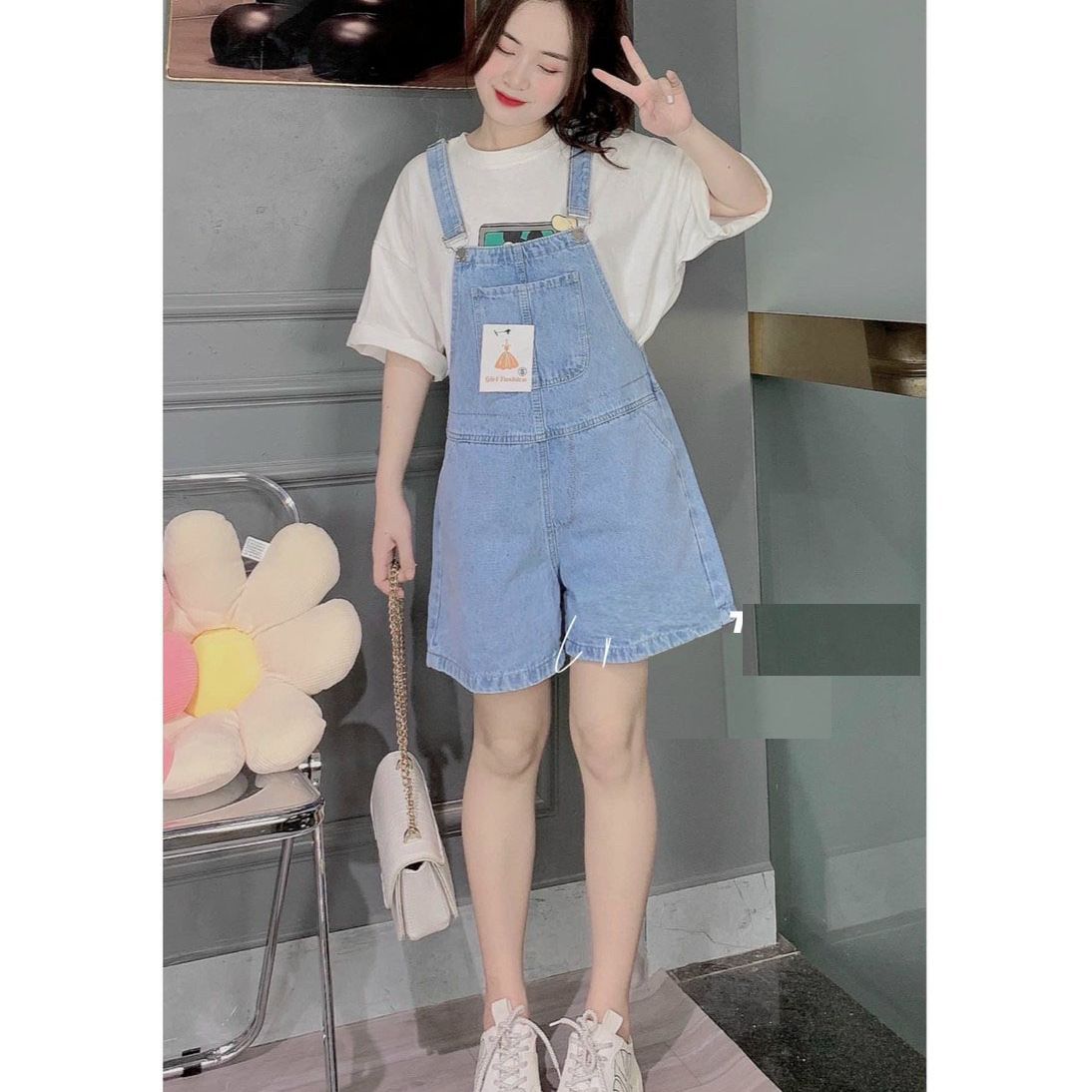 [HCM]YẾM JEAN SHORT NỮ VẢI JEAN MỀM  FORM RỘNG SIÊU HOT THUYDIEUSHOP97 Ỵ1