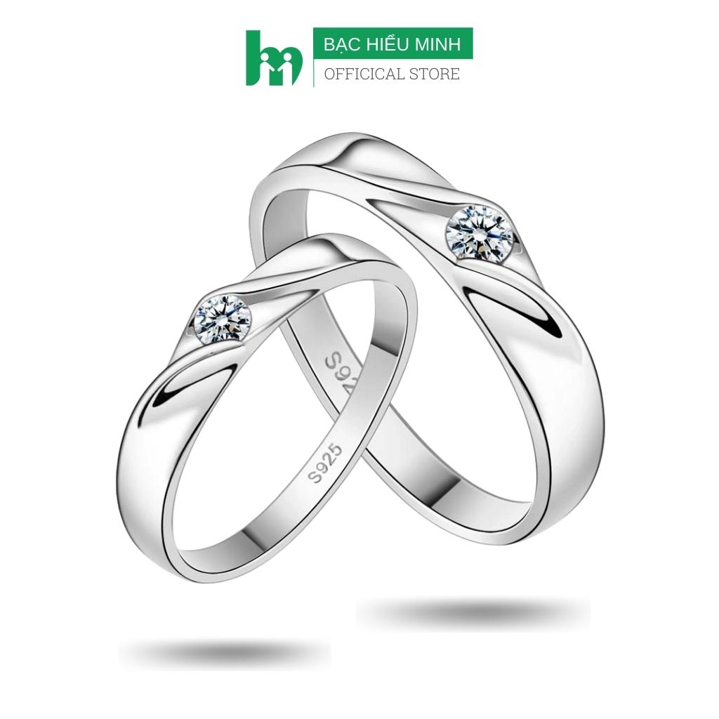 Nhẫn đôi chiếc lá tình yêu bạc hiểu minh nc174s
