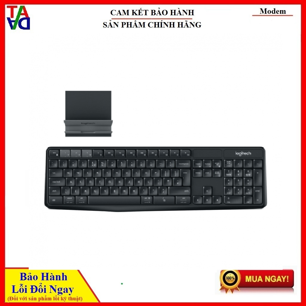 Bộ bàn phím không dây và giá đỡ Logitech K375S Multi-Device-Hàng chính hãng - Bảo hành 12 tháng 1 đổi 1