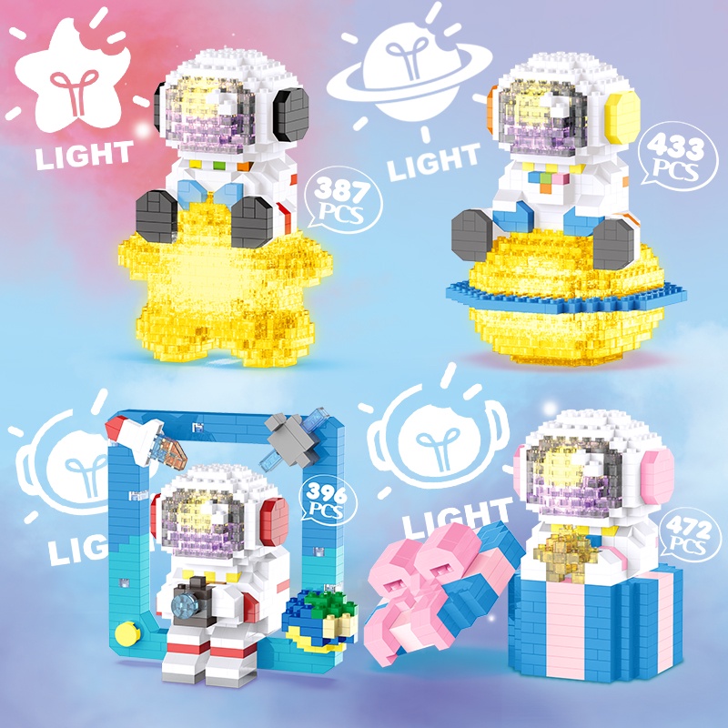 Bộ đồ chơi lắp ráp mô hình phi hành gia dễ thương cho bé not lego space bricks