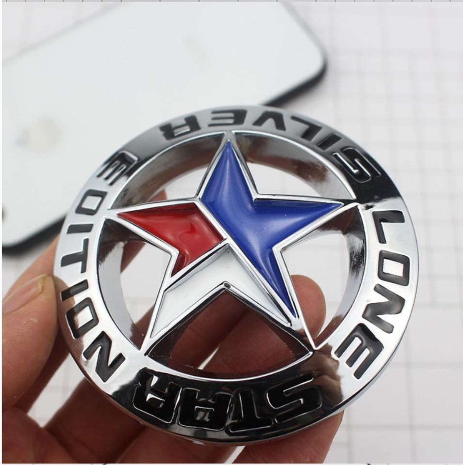 Tem kim loại lone star edition màu crom