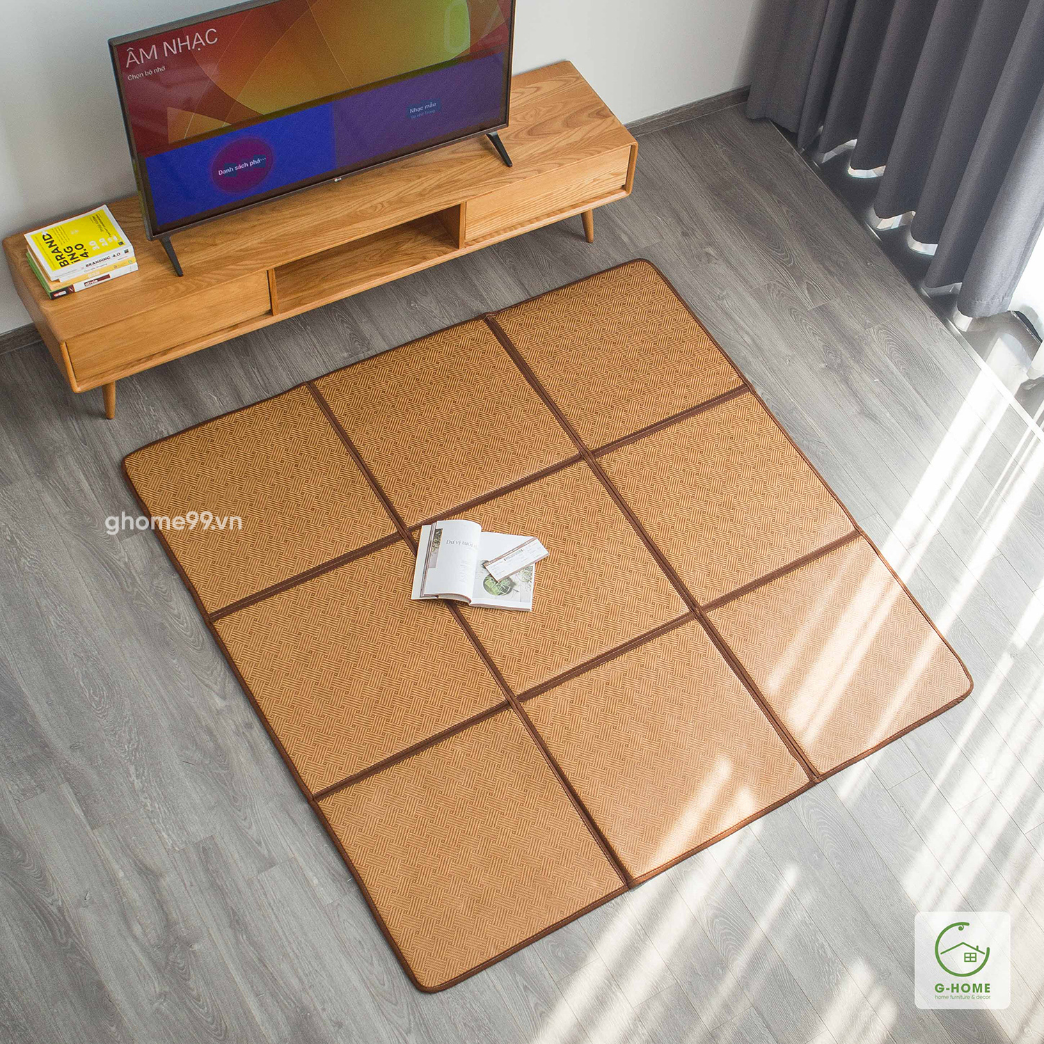 Thảm mây điều hòa rattan carpet thảm trải sàn lót giường màu hè êm ái mát mẻ mùa hè tm24m1