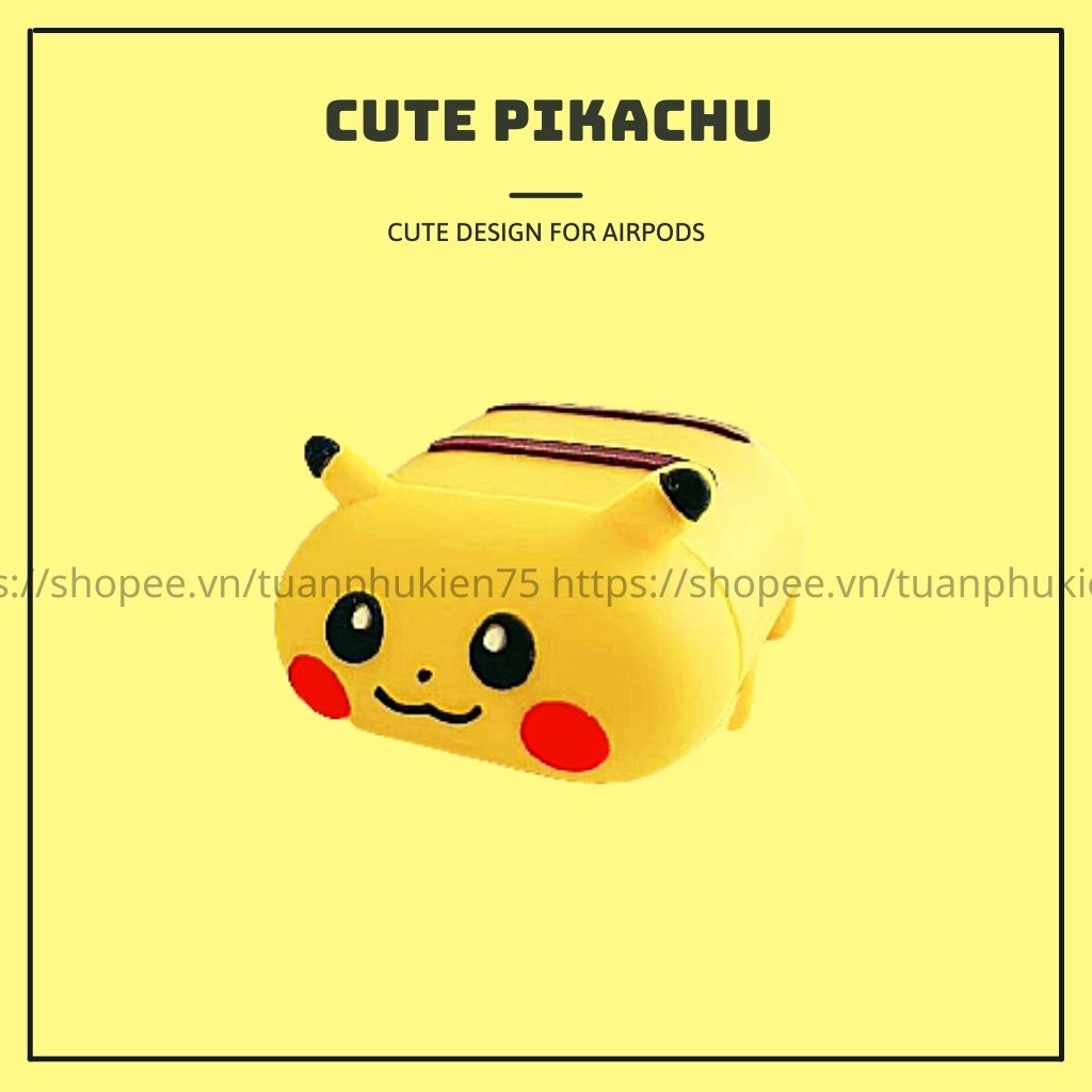 VỎ BỌC AIRPOD CUTE PIKACHU Case Tai Nghe Không Dây Airpod 1/ 2/ i12/ Pro