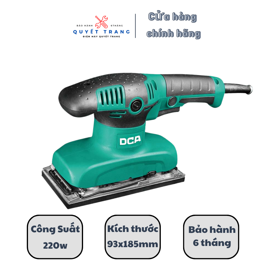 Máy chà nhám rung chữ nhật dca asb02-185 công suất 230w chính hãng dca