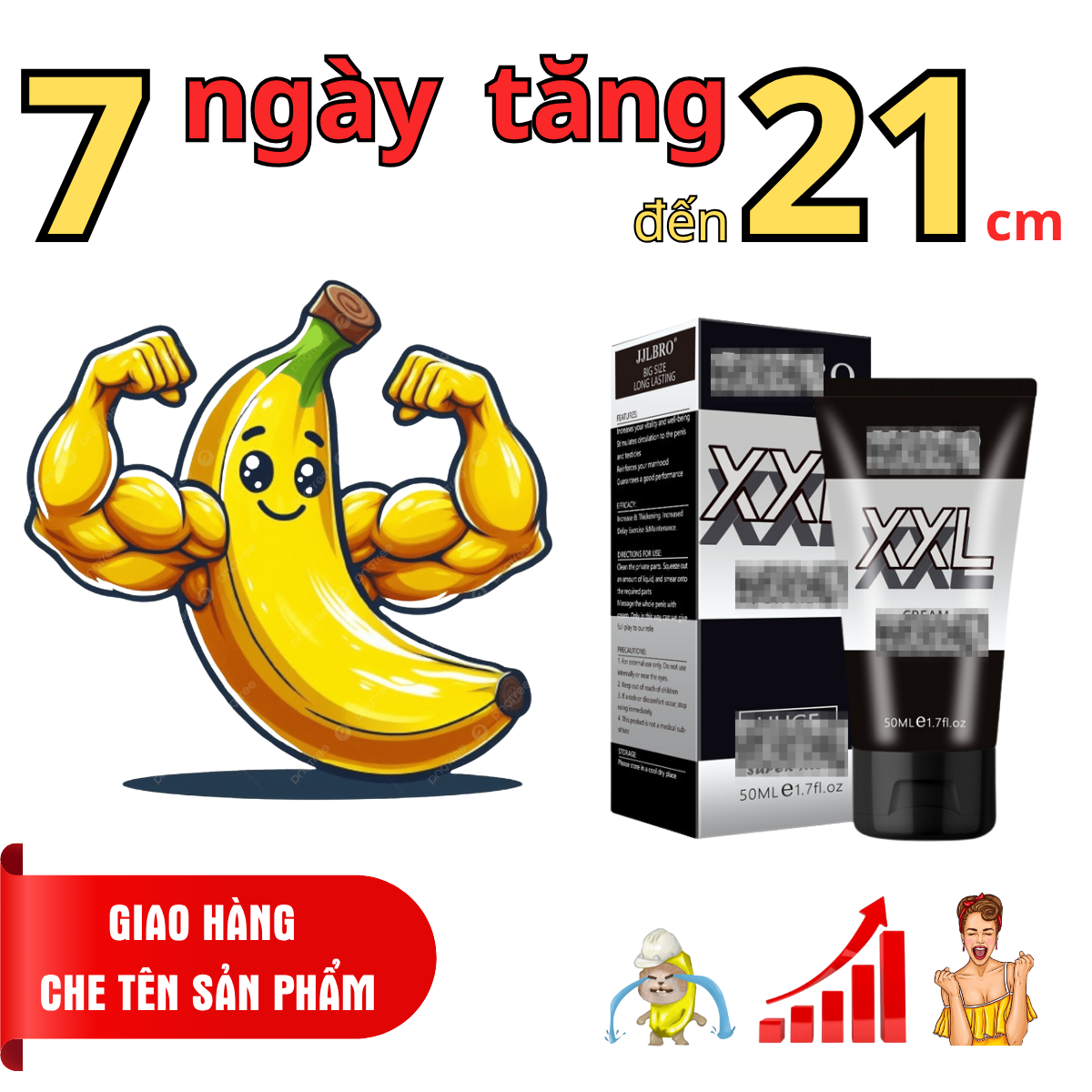 Kem Chăm Sóc Da Nam JJL BRO – Phóng to kích cỡ, Tăng Cường Độ Đàn Hồi & Săn Chắc Cho Da.