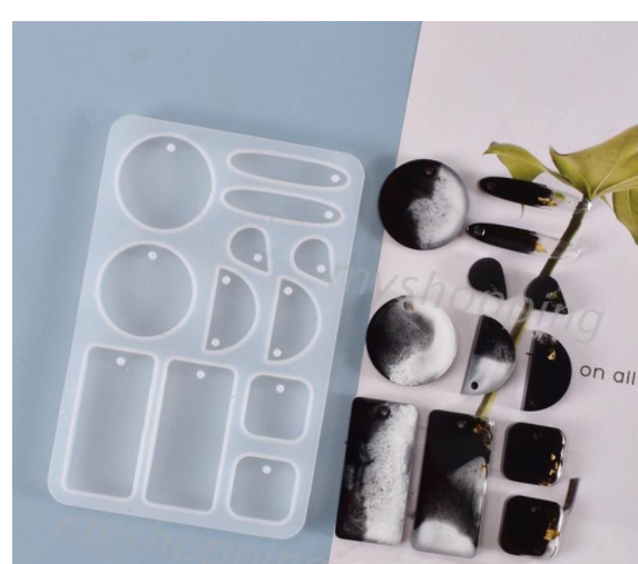 Khuôn Silicone Đúc Keo Epoxy Resin Làm Móc Khóa Bông Tai Trang Sức Theo Cặp Size Lớn, DIY Resin Handmade - Trường Thịnh Sài Gòn