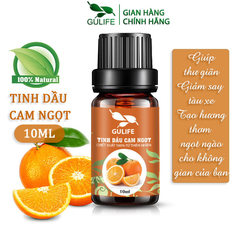 [Nguyên Chất] Tinh Dầu Cam Ngọt Gulife 10ml - Chiết Xuất 100% Từ Thiên Nhiên - Orange Sweet Oil 100% Nature