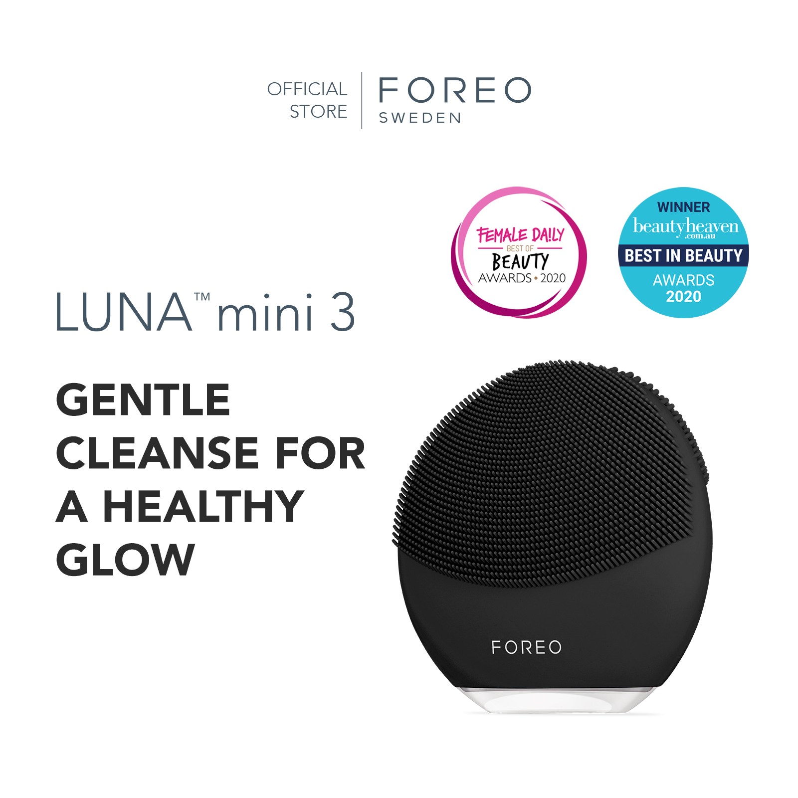 Máy rửa mặt FOREO LUNA MINI 3 thông minh dành cho mọi loại da, có thể sạc, bảo hành 2 năm, theo dõi bằng APP - intl