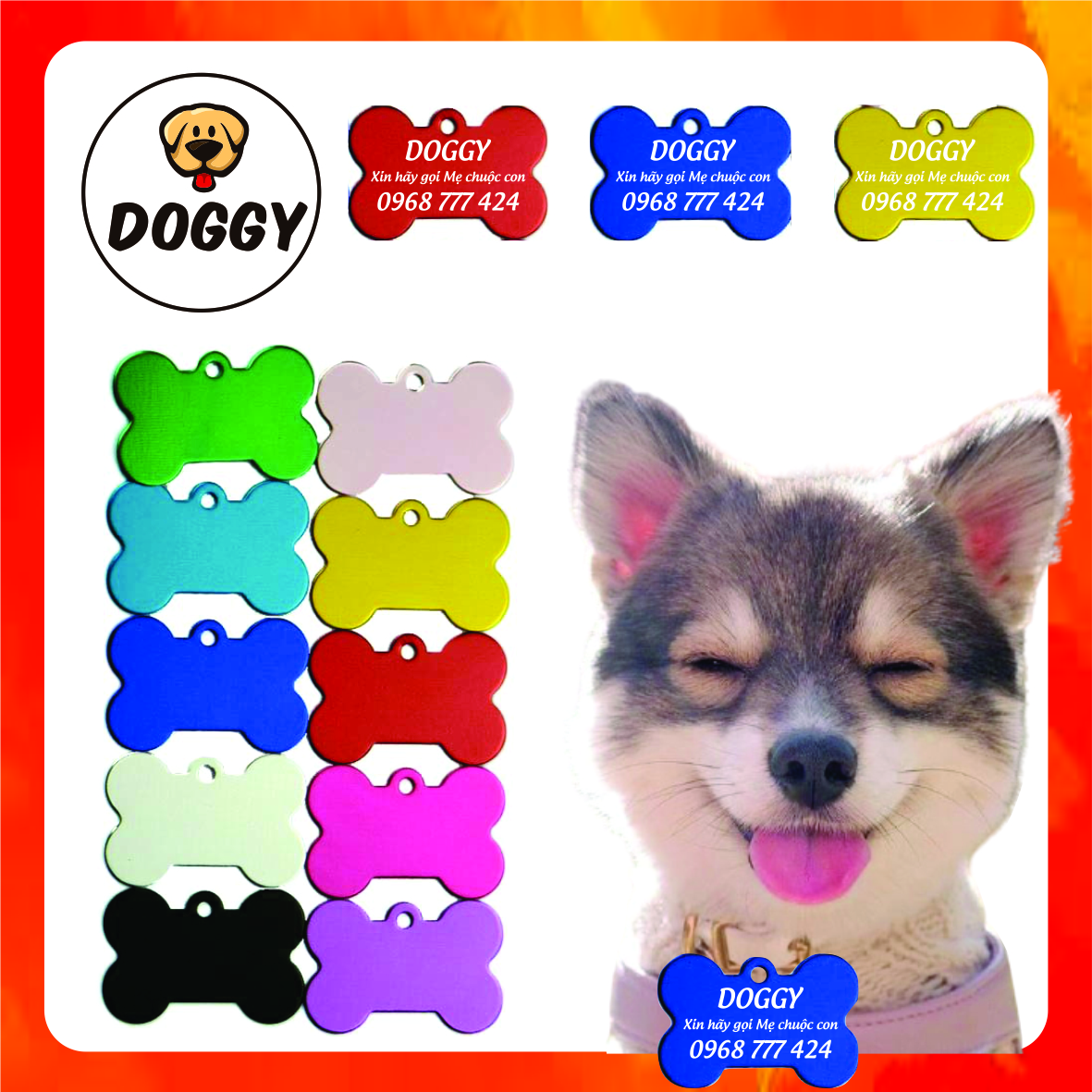 Bảng Tên Thú Cưng Chất Liệu Nhôm, Thẻ Tên Chó Giá Siêu Rẻ - DOGGY Shop