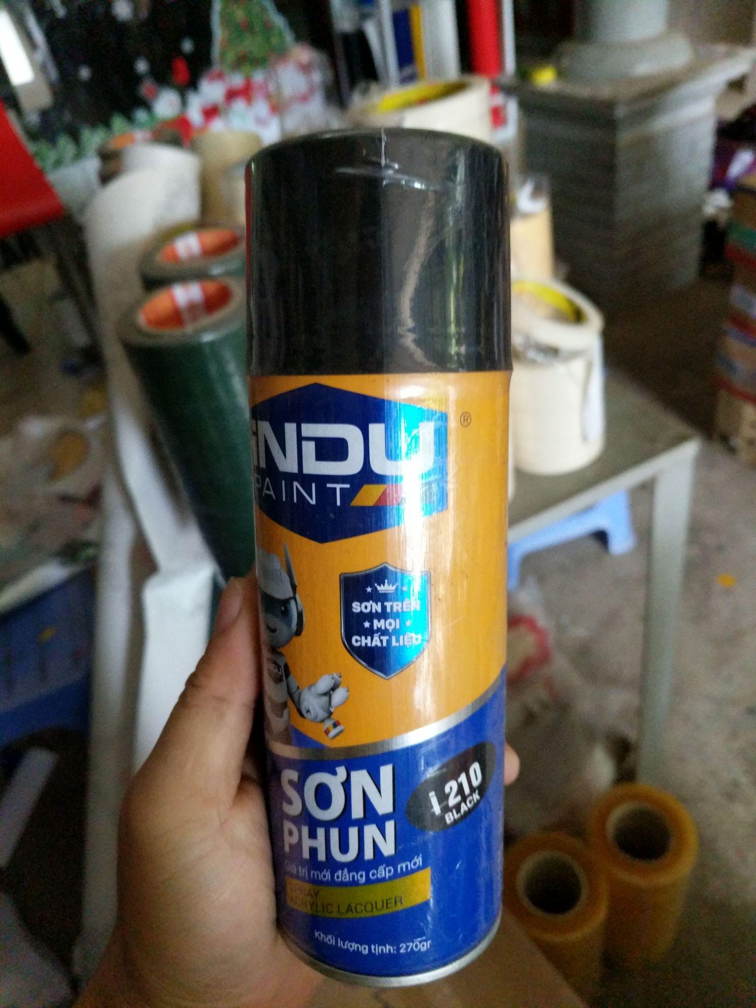 Sơn phun iNDU i210 400ml màu đen (black).