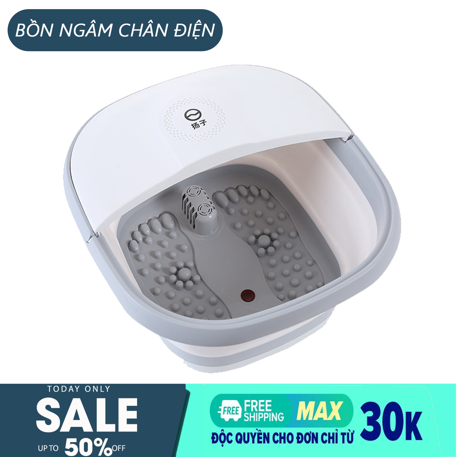[CHẬU NGÂM CHÂN] Chậu ngâm chân massage cắm điện gấp gọn, Bồn Ngâm Massage Chân Cắm Điện gấp gọn trừ phong thấp, lưu thông khí huyết-Thùng mát xa chân, thư giãn, thoải mái