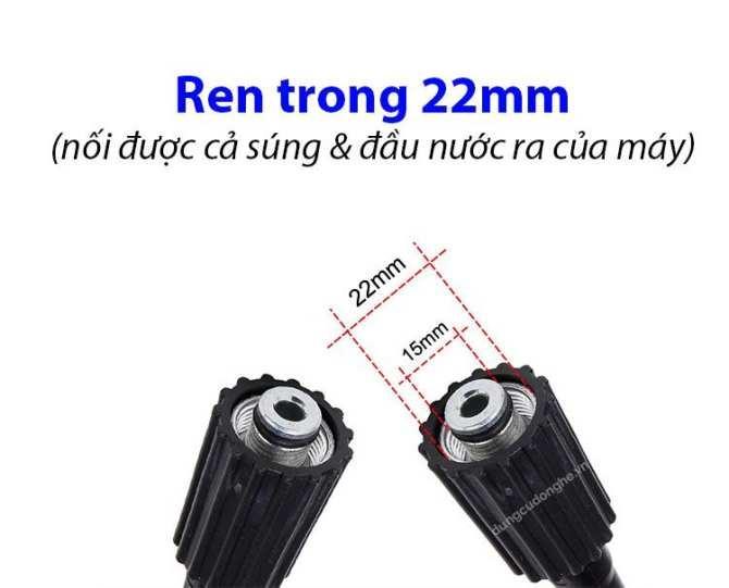 Ống dây rửa xe 20m dùng cho máy bơm xịt rửa áp lực cao-ren trong 22mm