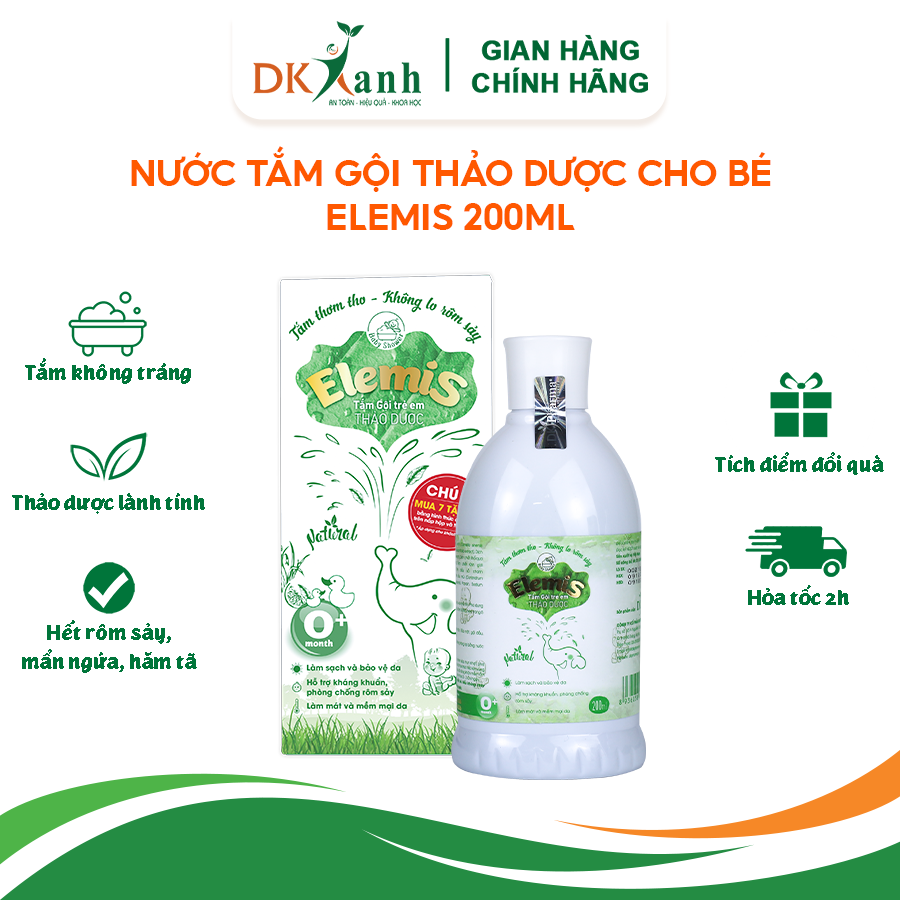 Nước tắm thảo dược trẻ em Elemis 200ml/dạng gói lẻ - DK Pharma