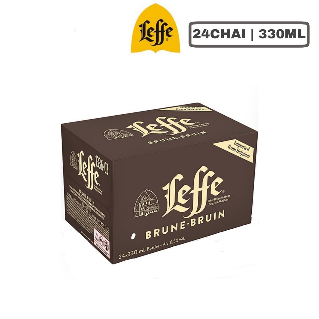 Thùng 24 chai bia leffe brune
