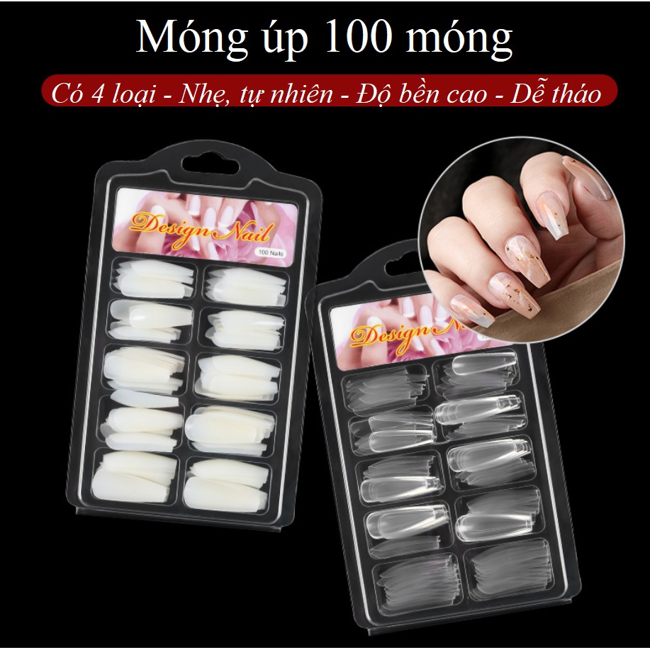 Hộp móng úp 100 móng | phom than & phom nhọn