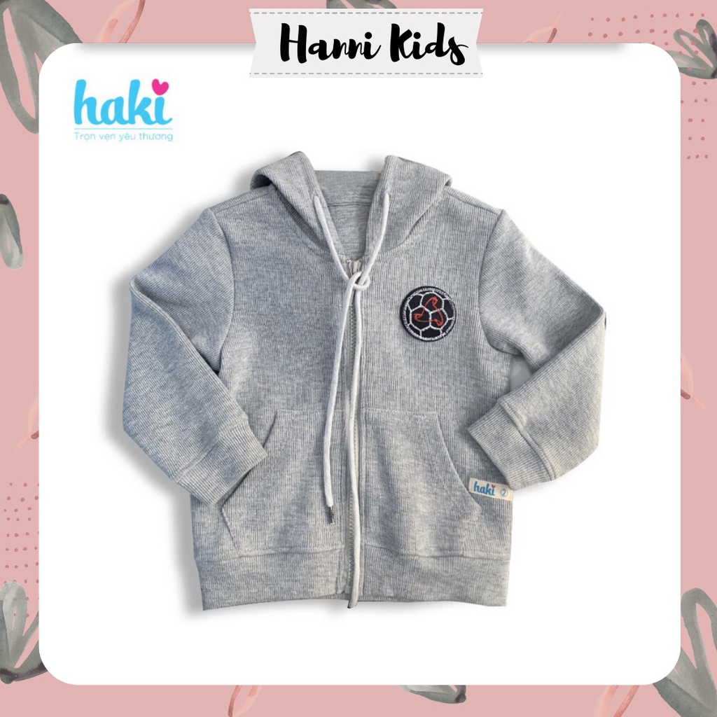 Áo khoác hoodie có mũ bé trai bé gái vải nỉ da cá cho bé HK502 Hàng thiết kế chính hãng Haki