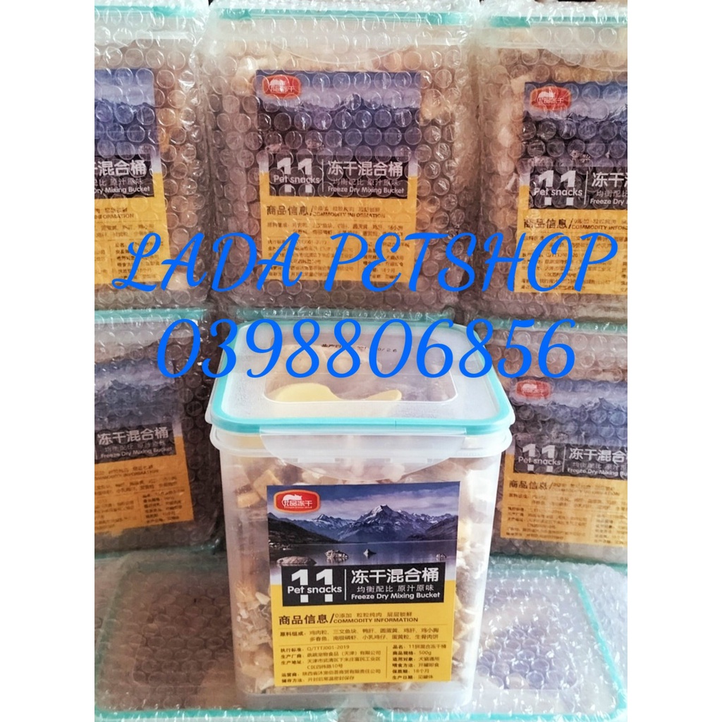 Thức ăn sấy khô cho mèo hỗn hợp 11 loại thực phẩm