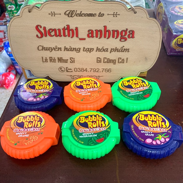 Kẹo Gum cuộn Hubba Bubble Rolls Thái Lan 56g