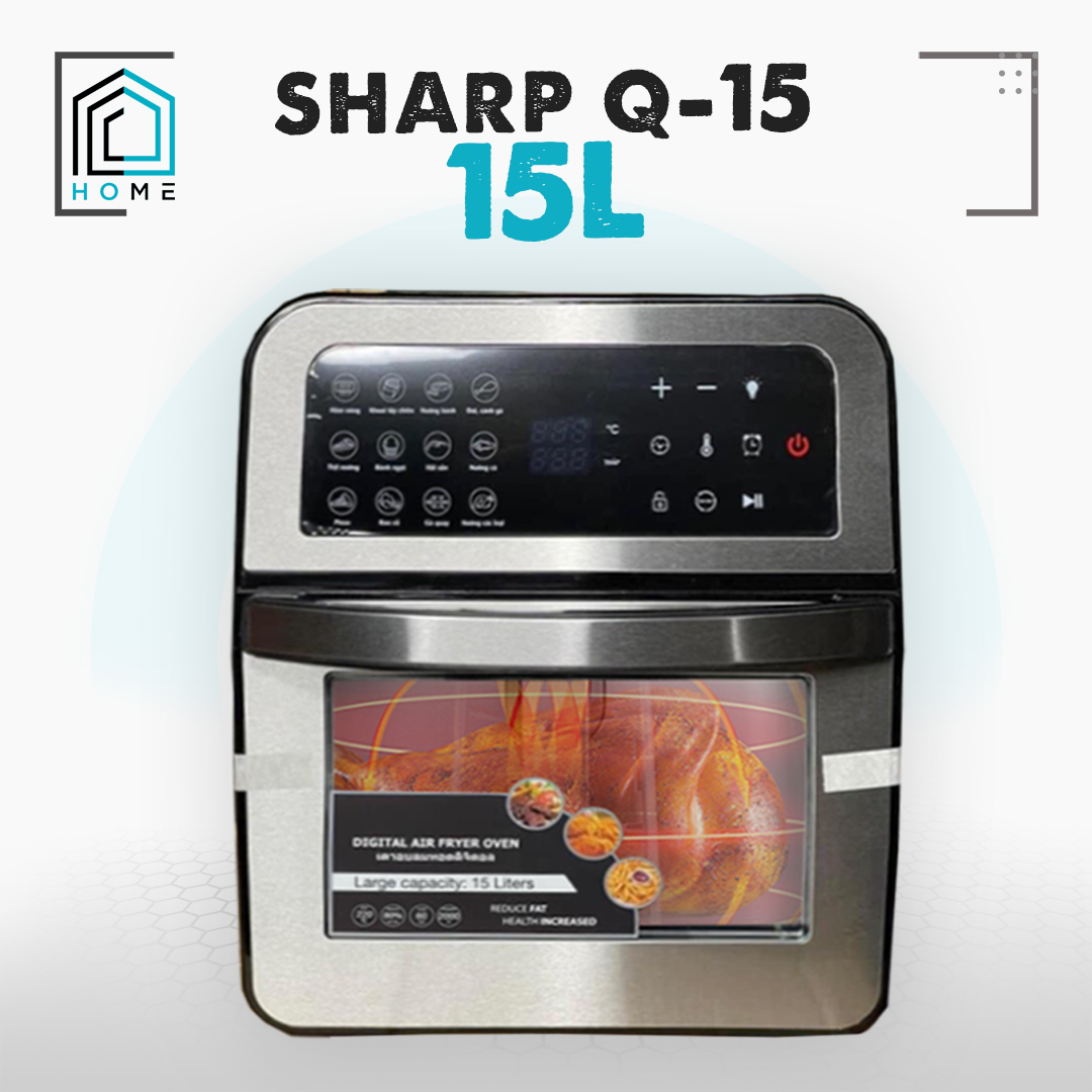 Nồi chiên không dầu Sharp 15 lít - Nồi chiên 15L - Điều khiển cảm ứng - Tặng kèm 6 món phụ kiện - Bếp chiên không khí