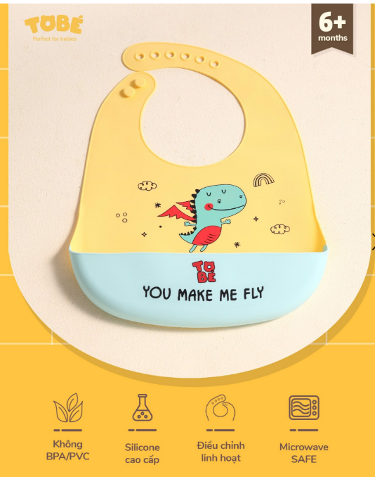 Yếm ăn dặm Tobé Silicone công nghệ None- Sticky