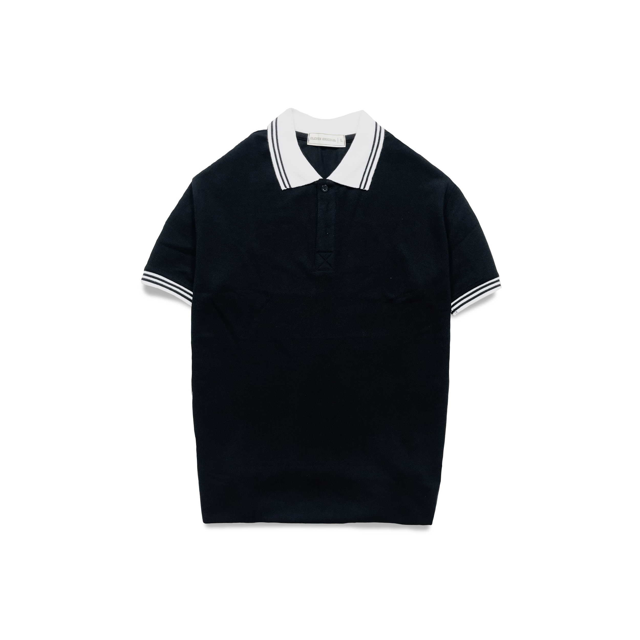 Áo polo nam cao cấp eleven original - essential 01, form slim fit màu đen