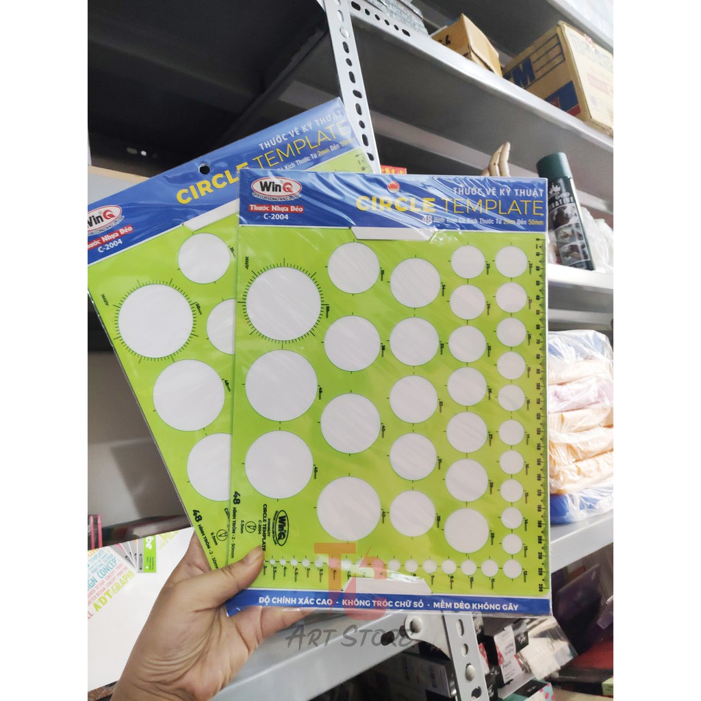 Thước tròn, thước vẽ kỹ thuật, circle template ruler c-2004
