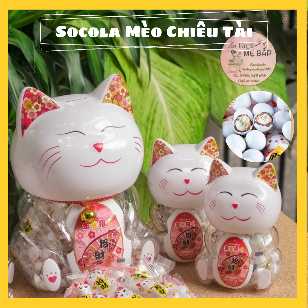 Kẹo socola mèo thần tài may mắn - chocolate mèo chiêu tài - kẹo sô cô la