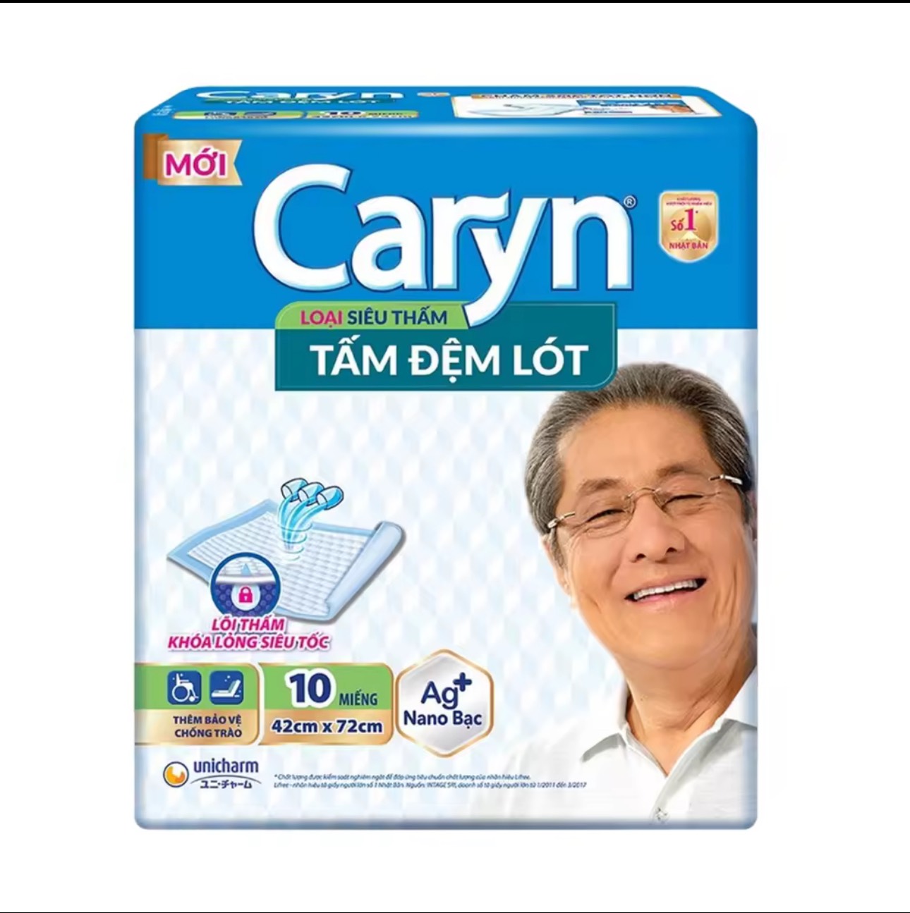 (TẶNG 2 MIẾNG) Tấm Đệm Lót Caryn Siêu Thấm 10 Miếng Bảo Vệ Chống Trào