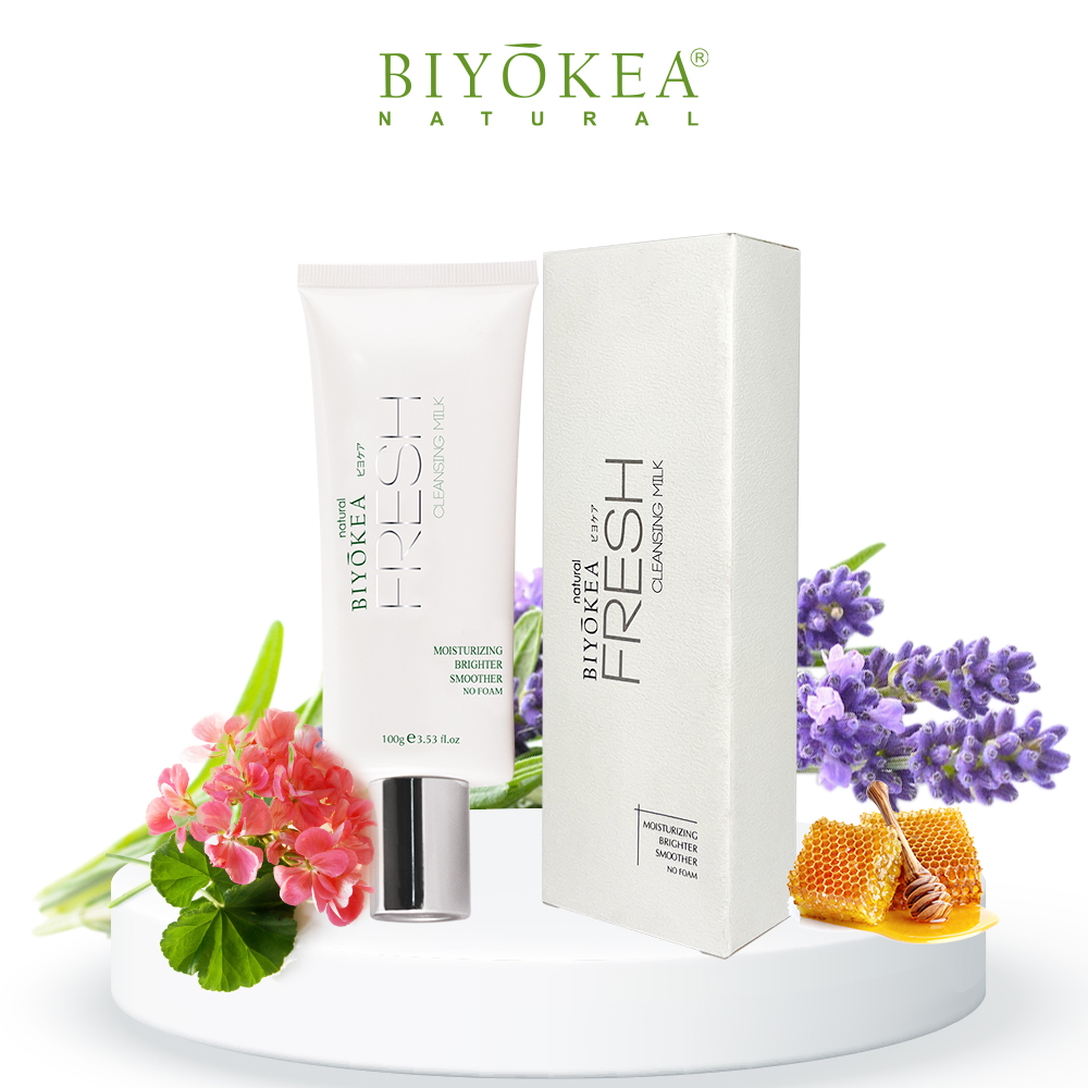 Sữa Rửa Mặt Không Bọt Biyokea Giúp Sáng Da, Mềm Mịn, Làm Sạch, Đạt Chuẩn Quốc Tế CGMP