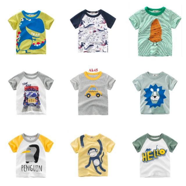 ÁO BÉ TRAI 27 KIDS ÁO THUN TAY NGẮN CHO BÉ CHẤT COTTON HÀNG XUẤT ÂU MỸ