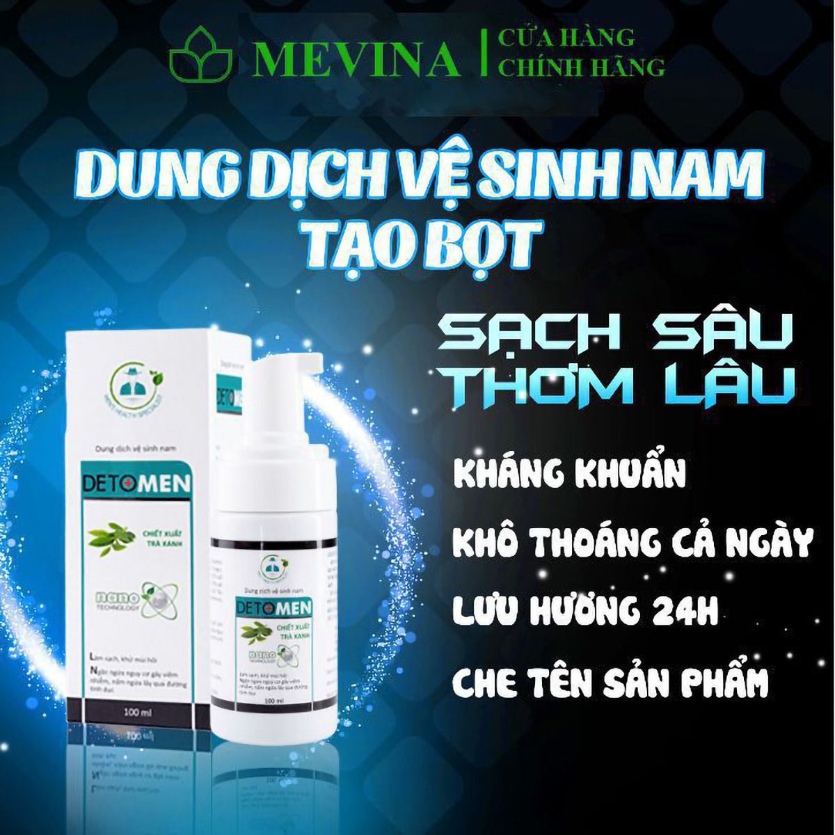 Bọt vệ sinh nam giới detomen dung dịch tạo bọt 100ml