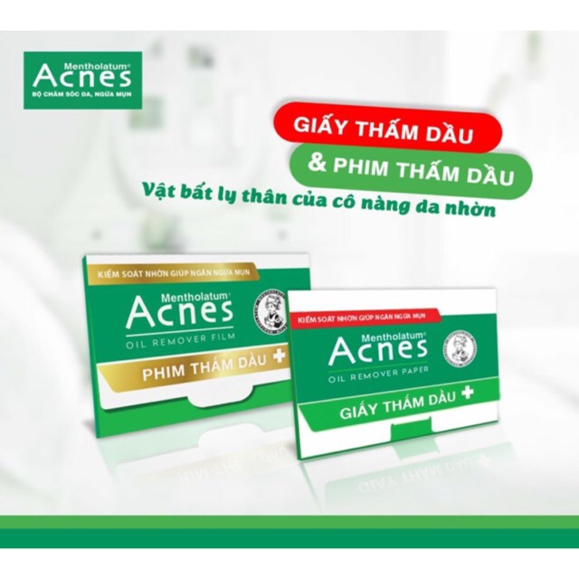 Giấy thấm dầu acnes hộp 100 tờ.
