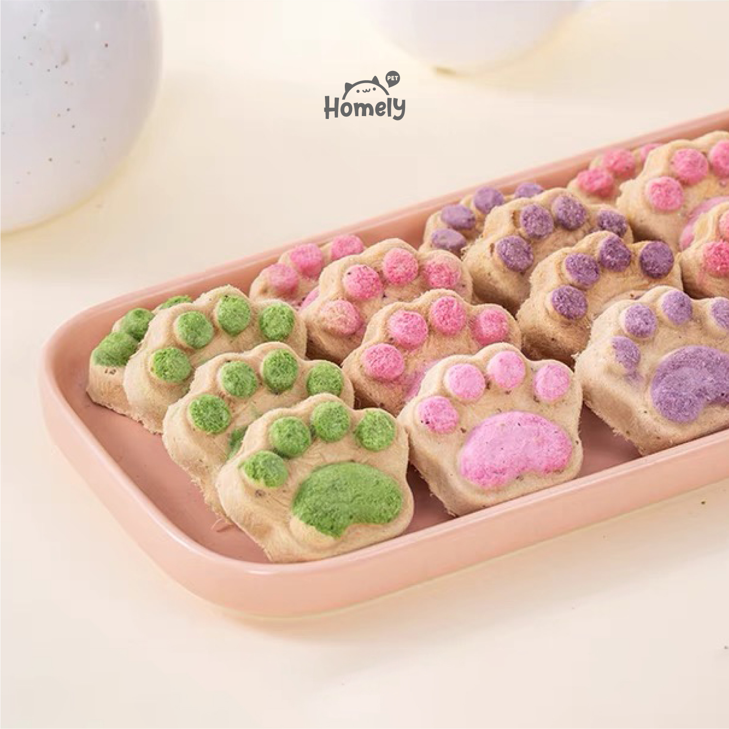 [Có sẵn] Bánh thịt xay sấy khô, bánh chân mèo đông khô, snack thưởng cho chó mèo hamster gói 5g