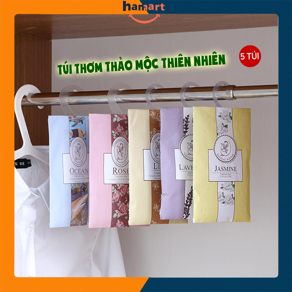 Túi Thơm Treo Tủ Quần Áo Túi Thơm Treo Phòng Hương Thảo Mộc Thiên Nhiên 6 Loại Mùi Vị