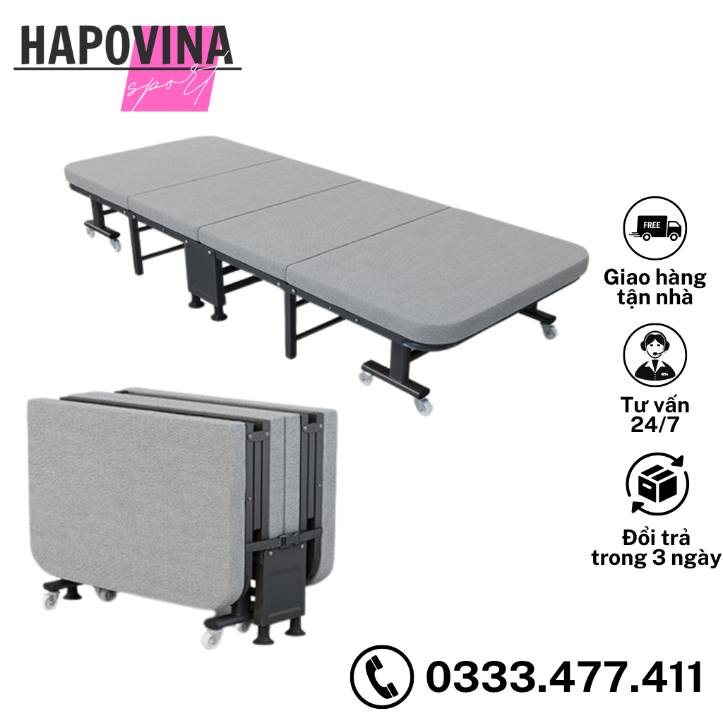 Giường gấp thông minh văn phòng gấp gọn, giường xếp gấp gọn văn phòng ngủ trưa tiện lợi khung thép chắc chắn