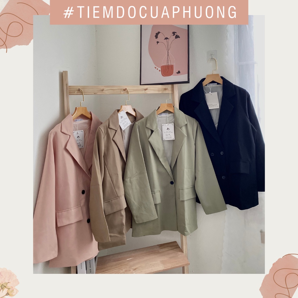 Áo khoác blazer hai lớp, áo vest dài tay phong cách Hàn Quốc