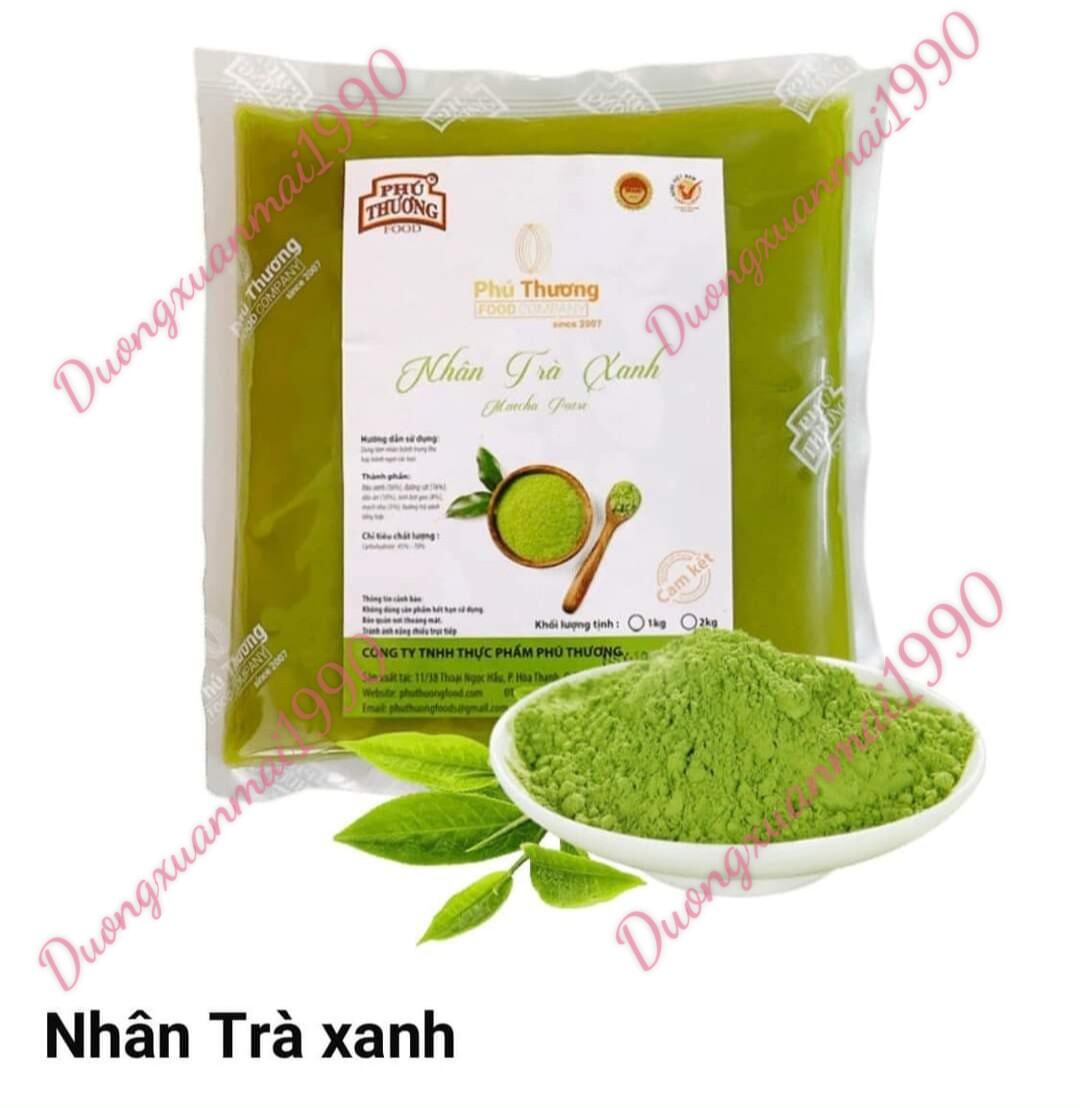 Nhân bánh trung thu sên sẵn vị TRÀ XANH Phú Thương túi 2kg