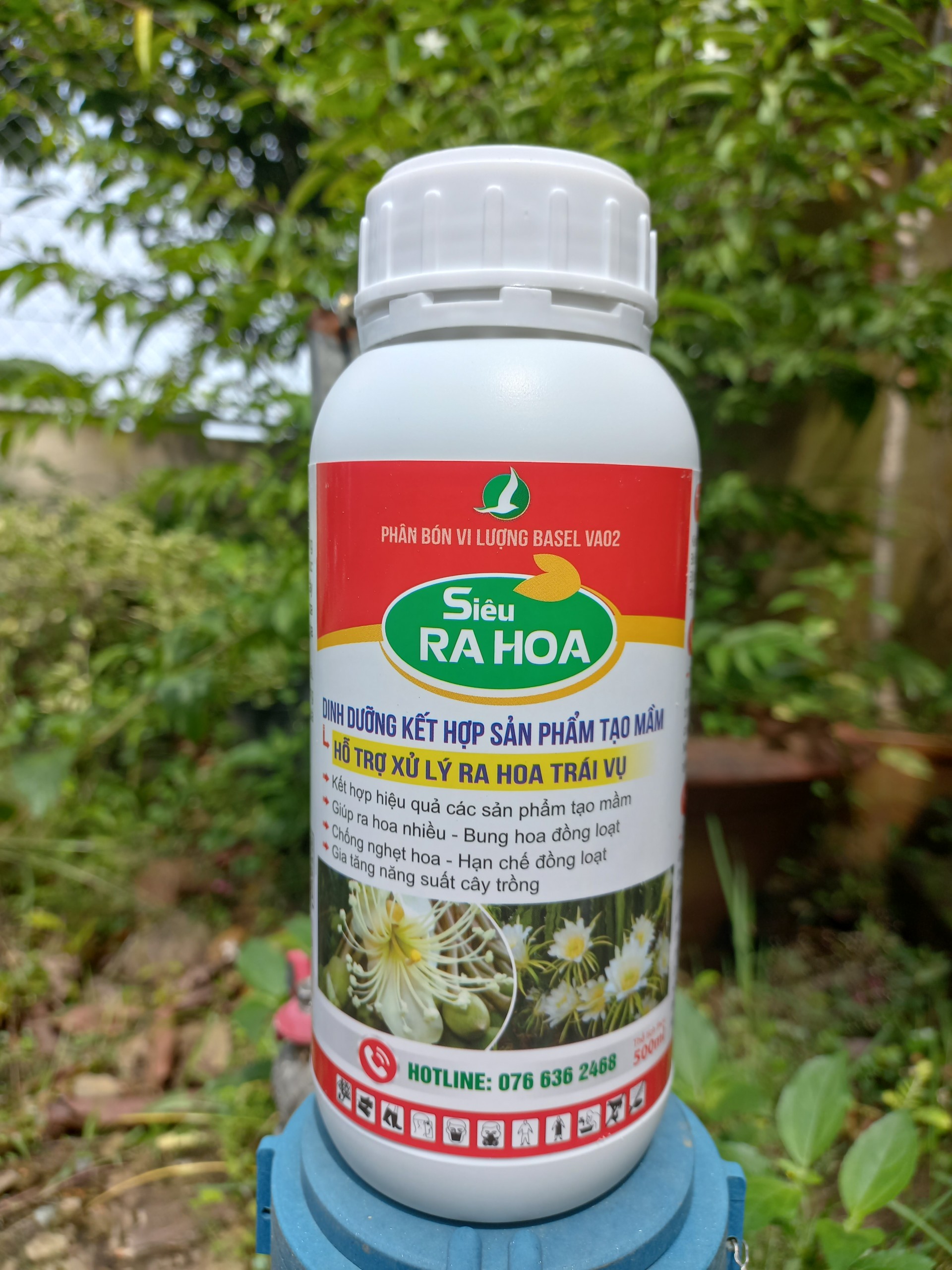 Siêu ra hoa - 500ml phân bón xử lý ra hoa trái vụ. xoá bỏ hiện tượng chai đầu,ra hoa ít,hoa ngắn,hay rụng và ra hoa cách năm.