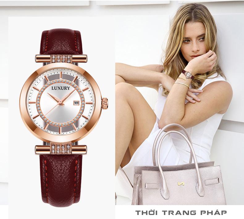 Đồng hồ Nữ LUXURY NACHI - Dây Da Cao Cấp - Hàng nhập Từ Pháp