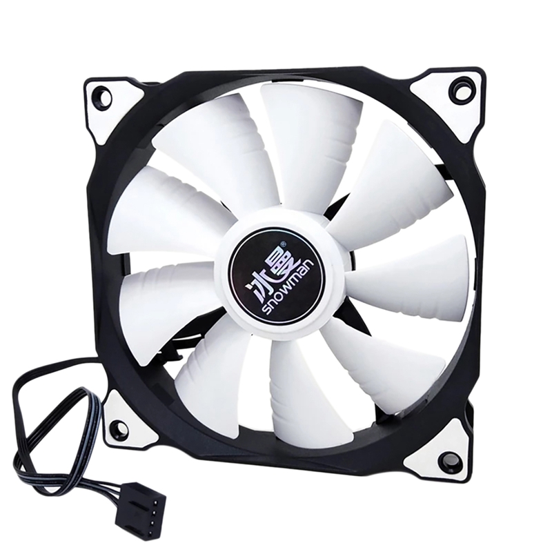 Snowman computer case fan 12cm silent 4pin pwm desktop cooling fan cpu fan for 12cm pc cooling fan