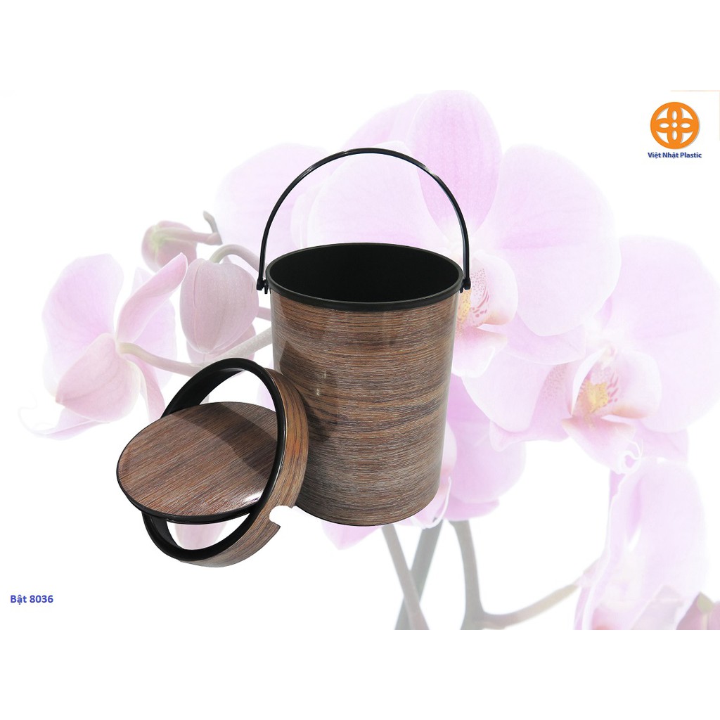Thùng rác nhựa tròn nắp lật - việt nhật