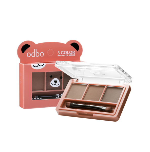BỘT TÁN CHÂN MÀY 3 Ô Odbo 3 color Matches of brows (ib chọn màu)