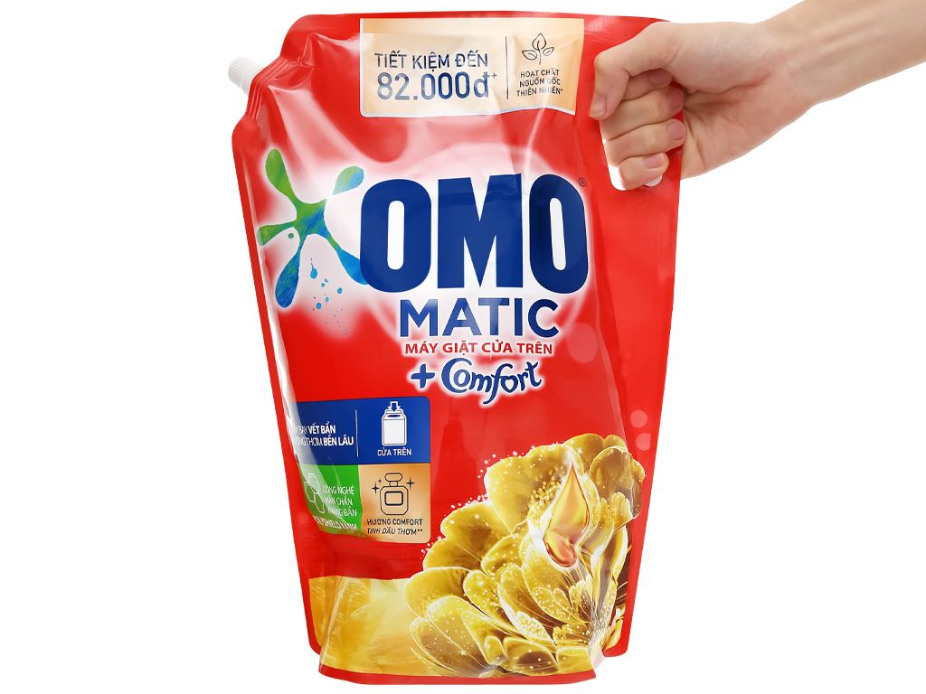 Túi Nước giặt OMO Matic Comfort tinh dầu thơm hoa vàng 3,6kg