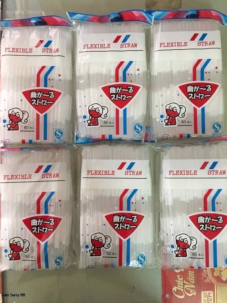 Ống hút hai đầu co dãn tạo kiệu - ống hút tạo kiểu 2 đầu xoắn -màu trắng và các loại màu tùy yêu cầu khách - 1 bịch màu trắng 80 ống